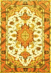 Medallion Yellow Traditional Rug, tr4736yw