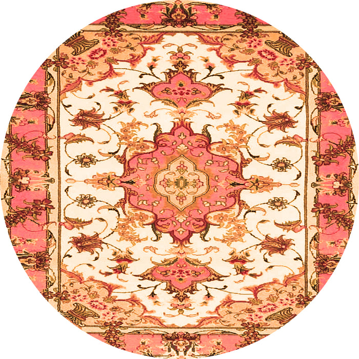 Machine Washable Medallion Orange Traditional Area Rugs, wshtr4736org