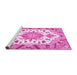 Sideview of Machine Washable Medallion Pink Traditional Rug, wshtr4736pnk