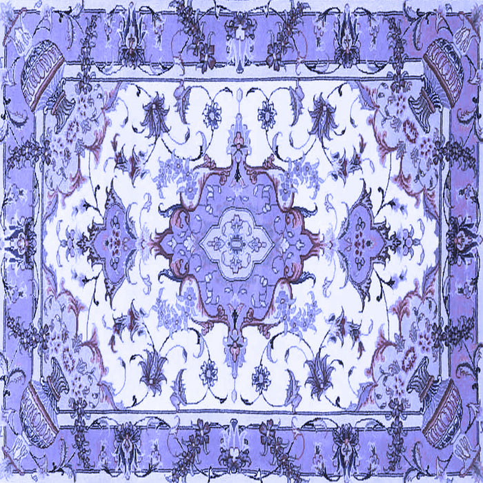 Square Medallion Blue Traditional Rug, tr4736blu
