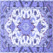 Square Medallion Blue Traditional Rug, tr4736blu