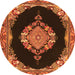 Square Medallion Orange Traditional Rug, tr4737org