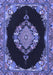 Machine Washable Medallion Blue Traditional Rug, wshtr4737blu