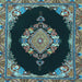 Square Medallion Light Blue Traditional Rug, tr4737lblu