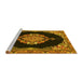 Sideview of Machine Washable Medallion Yellow Traditional Rug, wshtr4737yw