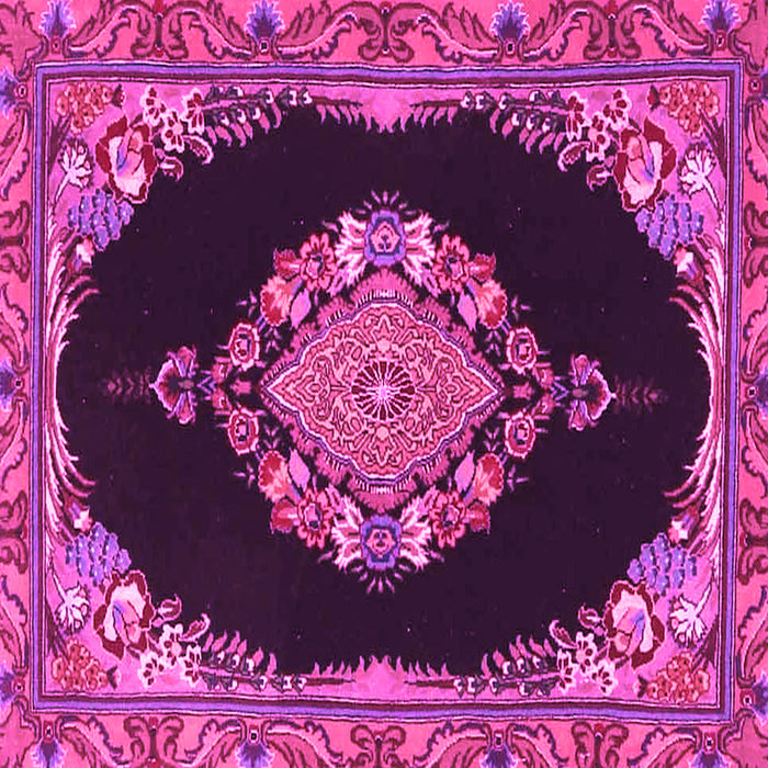 Square Medallion Pink Traditional Rug, tr4737pnk