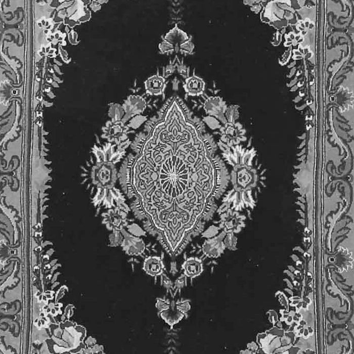 Serging Thickness of Machine Washable Medallion Gray Traditional Rug, wshtr4737gry