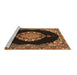 Sideview of Machine Washable Medallion Brown Traditional Rug, wshtr4737brn