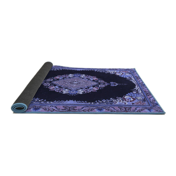Sideview of Medallion Blue Traditional Rug, tr4737blu