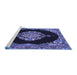 Sideview of Machine Washable Medallion Blue Traditional Rug, wshtr4737blu