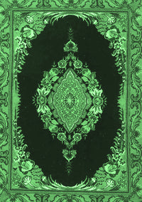 Medallion Emerald Green Traditional Rug, tr4737emgrn