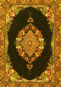 Medallion Yellow Traditional Rug, tr4737yw