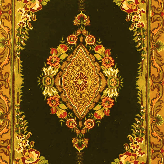 Medallion Yellow Traditional Rug, tr4737yw