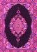 Machine Washable Medallion Pink Traditional Rug, wshtr4737pnk