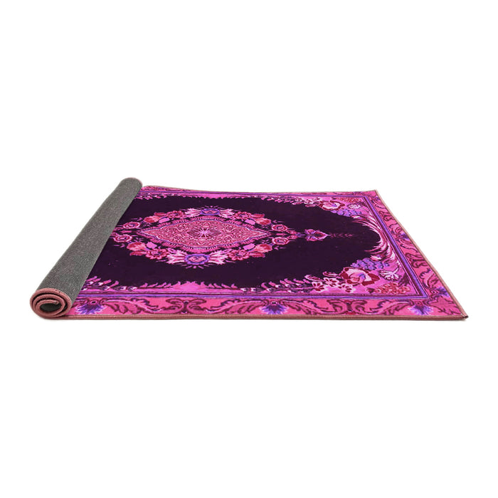 Sideview of Medallion Pink Traditional Rug, tr4737pnk