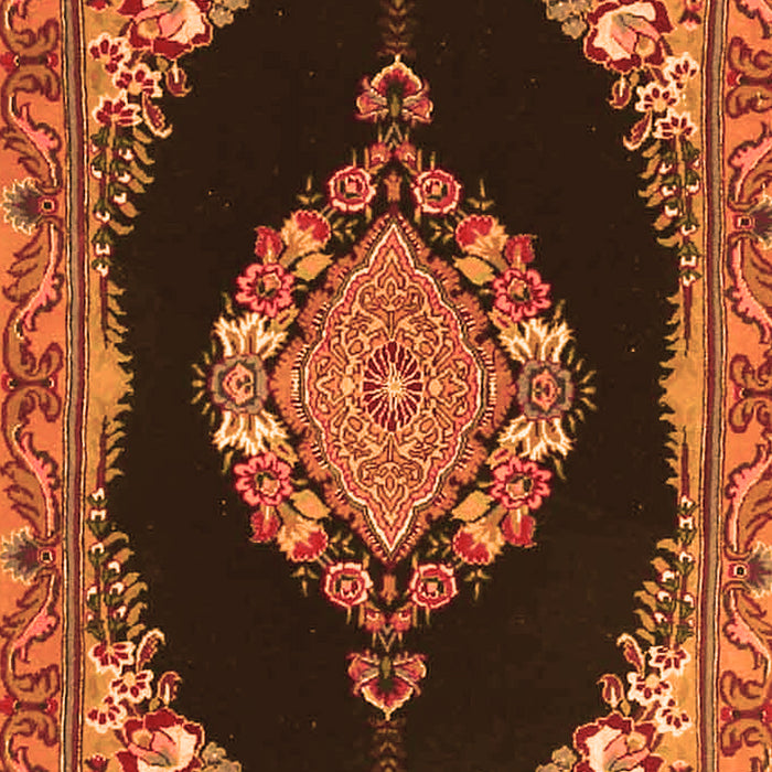 Serging Thickness of Machine Washable Medallion Orange Traditional Area Rugs, wshtr4737org