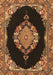 Machine Washable Medallion Brown Traditional Rug, wshtr4737brn