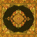 Square Medallion Yellow Traditional Rug, tr4737yw