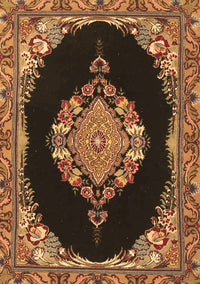 Medallion Brown Traditional Rug, tr4737brn