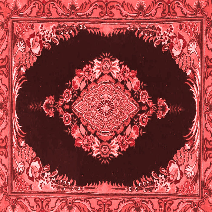 Machine Washable Medallion Red Traditional Rug, wshtr4737red