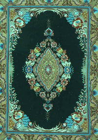 Medallion Turquoise Traditional Rug, tr4737turq