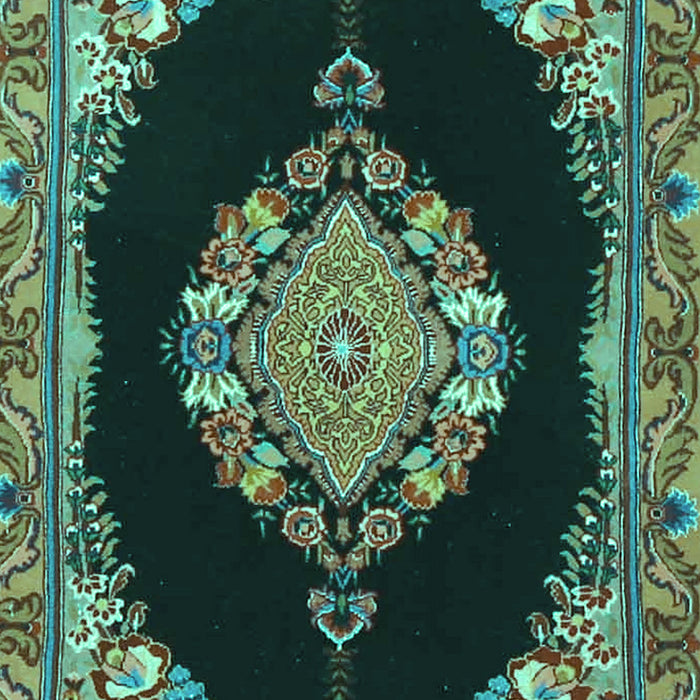 Medallion Turquoise Traditional Rug, tr4737turq