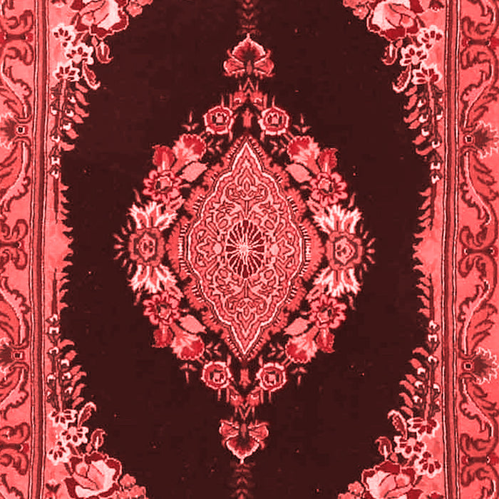 Machine Washable Medallion Red Traditional Rug, wshtr4737red