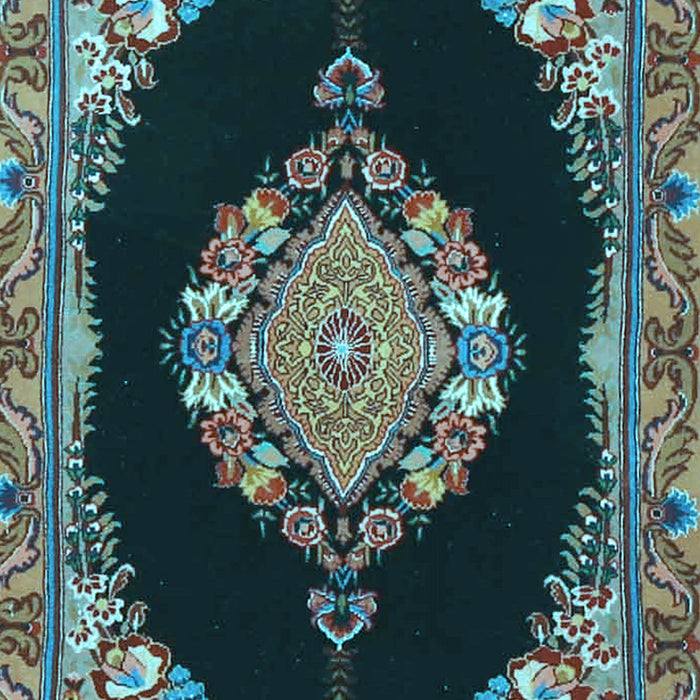 Medallion Light Blue Traditional Rug, tr4737lblu