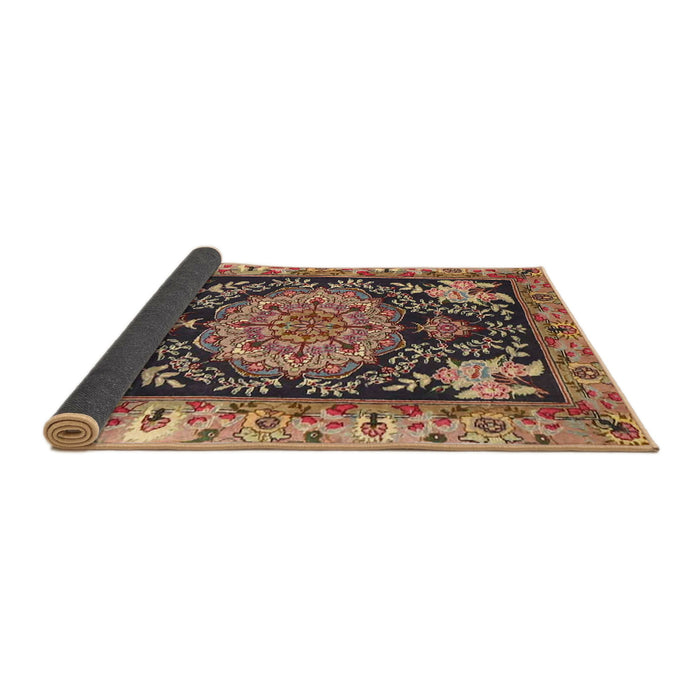Sideview of Traditional Sand Brown Medallion Rug, tr4738
