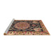 Sideview of Machine Washable Traditional Sand Brown Rug, wshtr4738