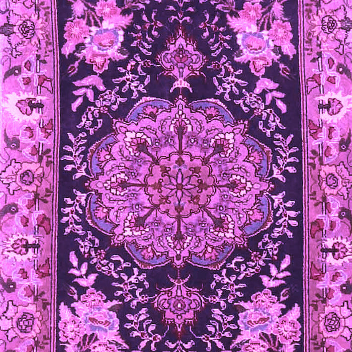 Machine Washable Medallion Purple Traditional Area Rugs, wshtr4738pur