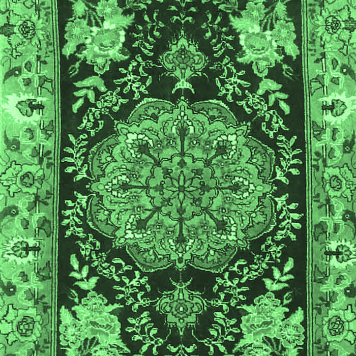 Medallion Emerald Green Traditional Rug, tr4738emgrn