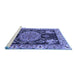 Sideview of Machine Washable Medallion Blue Traditional Rug, wshtr4738blu