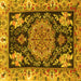 Square Medallion Yellow Traditional Rug, tr4738yw