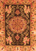 Serging Thickness of Machine Washable Medallion Orange Traditional Area Rugs, wshtr4738org