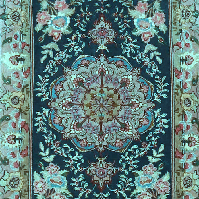 Medallion Light Blue Traditional Rug, tr4738lblu
