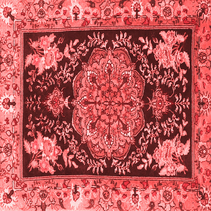 Machine Washable Medallion Red Traditional Rug, wshtr4738red