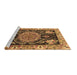 Sideview of Machine Washable Medallion Brown Traditional Rug, wshtr4738brn