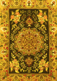 Medallion Yellow Traditional Rug, tr4738yw