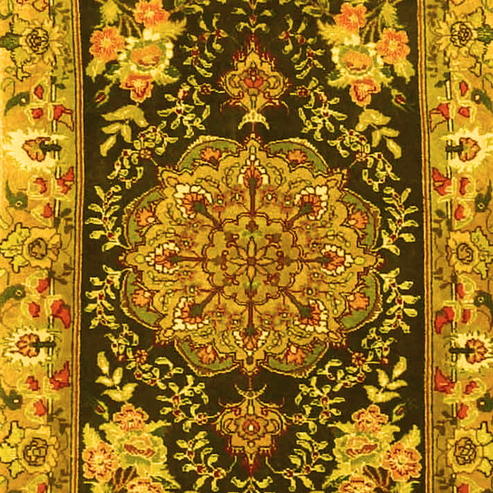 Medallion Yellow Traditional Rug, tr4738yw