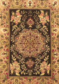 Medallion Brown Traditional Rug, tr4738brn