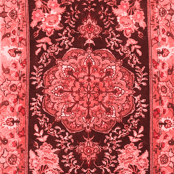 Machine Washable Medallion Red Traditional Rug, wshtr4738red
