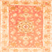 Round Machine Washable Medallion Orange Traditional Area Rugs, wshtr4739org