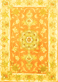 Medallion Yellow Traditional Rug, tr4739yw