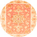 Machine Washable Medallion Orange Traditional Area Rugs, wshtr4739org