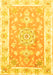 Machine Washable Medallion Yellow Traditional Rug, wshtr4739yw