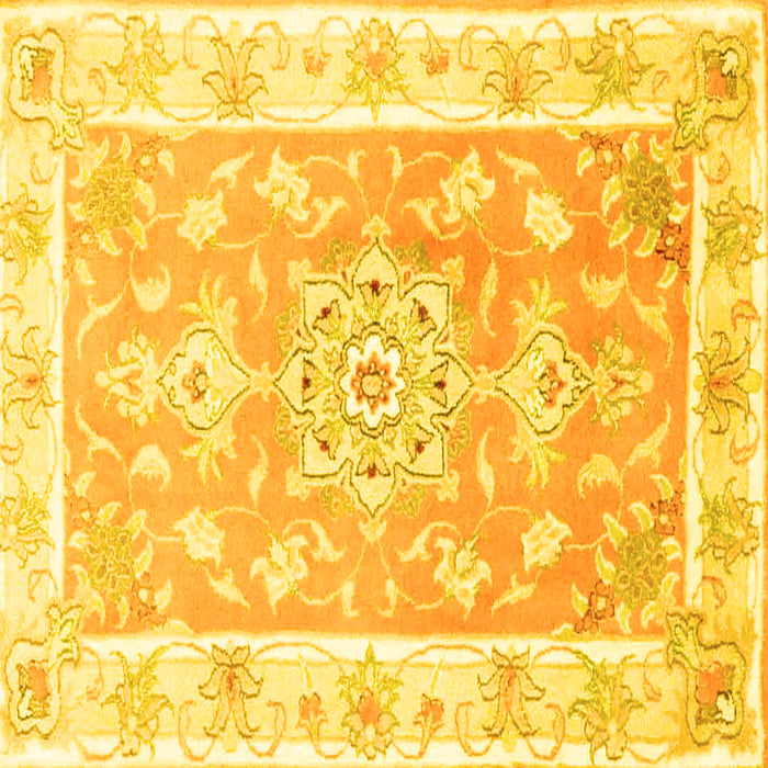 Square Medallion Yellow Traditional Rug, tr4739yw