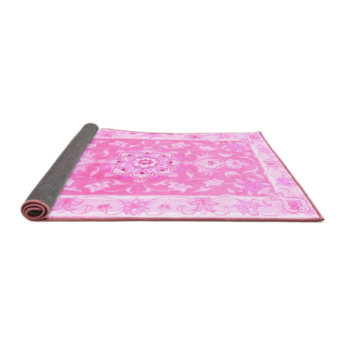 Sideview of Medallion Pink Traditional Rug, tr4739pnk