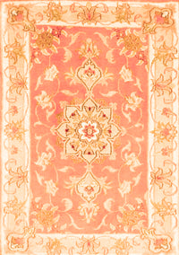 Medallion Orange Traditional Rug, tr4739org