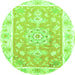 Square Medallion Green Traditional Rug, tr4739grn